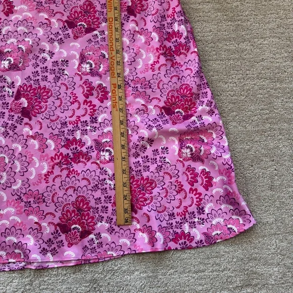 Cabernet by Sleep Sense Pink Paisley Floral Satin Nightgown Size Large Y2K Style - Picture 3 of 8